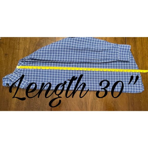 Beverly Hills Polo Club Men’s Blue Checkered Dress Shirt (Size L) - Picture 8 of 8